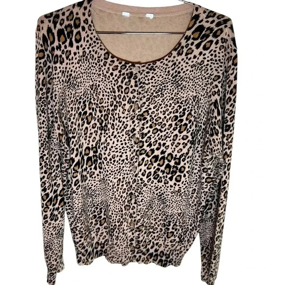 H&M leopard print cardigan, great condition, Sz XL . - Picture 1 of 3
